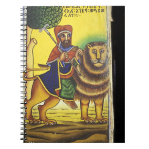 Afrika, Äthiopien. Kunstwerk, das den Löwen von Notizblock