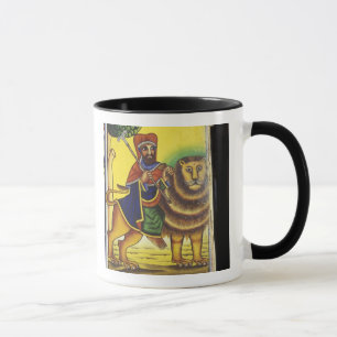 Afrika, Äthiopien. Kunstwerk, das den Löwen von Tasse