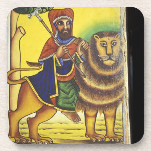 Afrika, Äthiopien. Kunstwerk, das den Löwen von Untersetzer