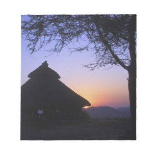 Afrika, Äthiopien, Omo-Fluss-Region, Sonnenunterga Notizblock