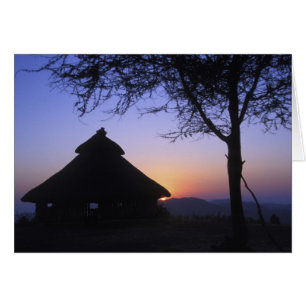 Afrika, Äthiopien, Omo-Flussgebiet, Sunset over