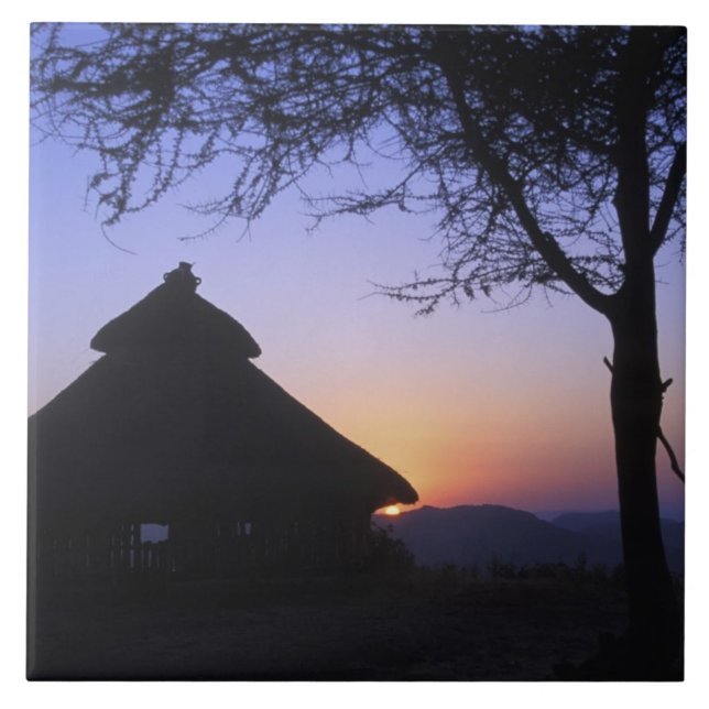 Afrika, Äthiopien, Omo-Flussgebiet, Sunset over Fliese (Vorderseite)