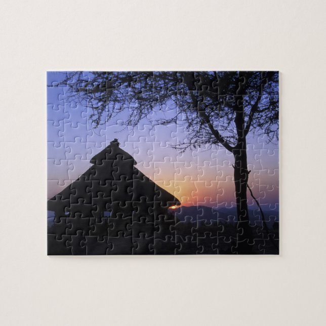 Afrika, Äthiopien, Omo-Flussgebiet, Sunset over Puzzle (Horizontal)