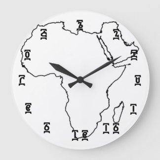 Afrika Äthiopische Zeit - Runde (große) Mauer Große Wanduhr