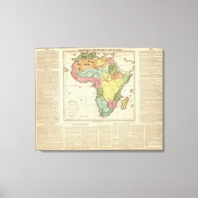 Afrika-Atlas-Karte 2 Leinwanddruck (Vorderseite)