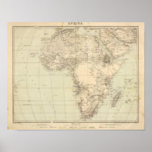 Afrika-Atlas-Karte, die Kolonien zeigt Poster