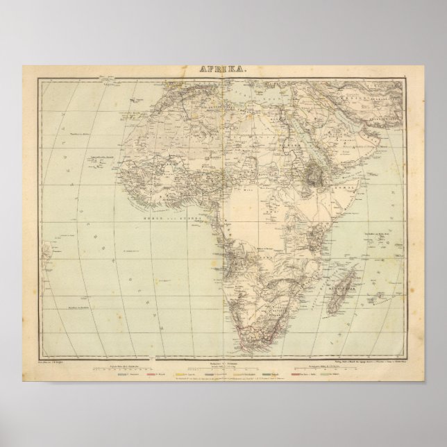 Afrika Atlas Karte mit Kolonien Poster (Vorne)