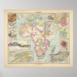 Afrika - Atlas-Karte von Afrika Poster