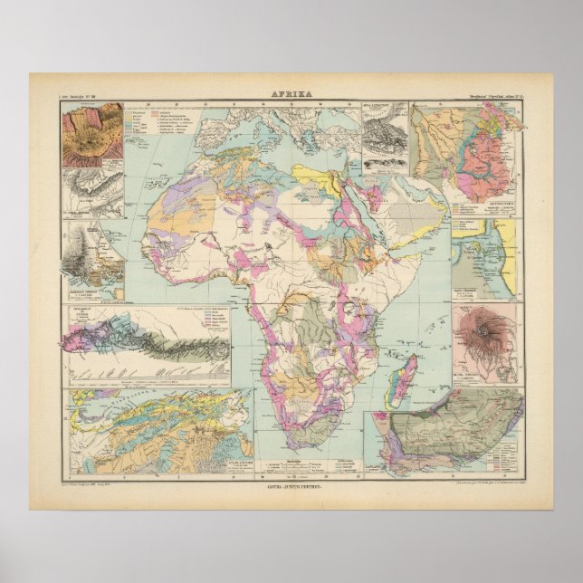 Afrika - Atlas Map of Africa Poster (Vorne)