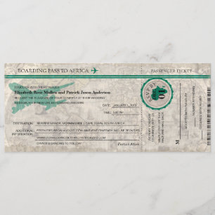 Afrika-Boarding-Durchlauf-Hochzeits-Einladung Einladung