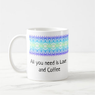 Afrika Border Green Blue Lila Mug Kaffeetasse