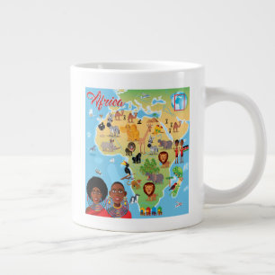 Afrika-Cartoon-Karte Jumbo-Tasse