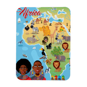 Afrika-Cartoon-Karte Magnet