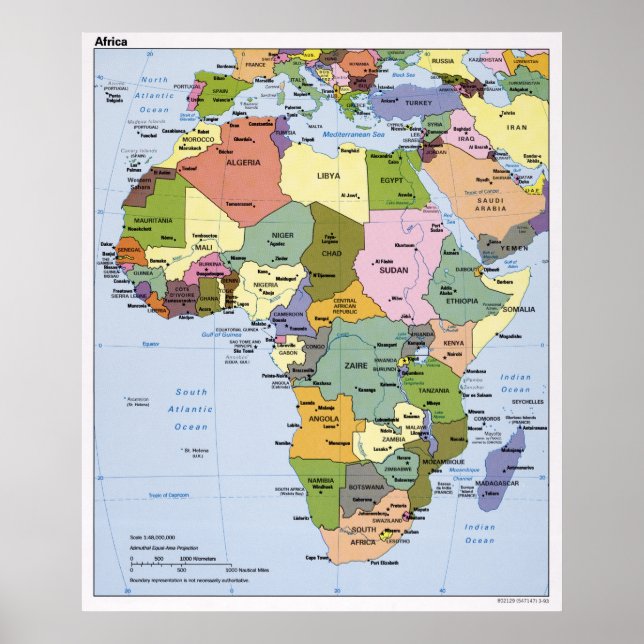 AFRIKA CIA MAP 1993 POSTER (Vorne)