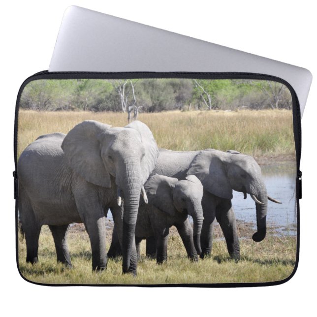 Afrika-Elefant-Herden Laptopschutzhülle (Vorderseite)