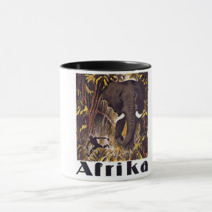 Afrika-Elefant-Vintages Plakat Tasse