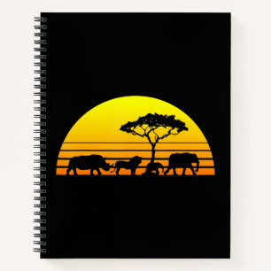 Afrika Elephant Lion Rhino Kenia Namibia Tansania Notizbuch
