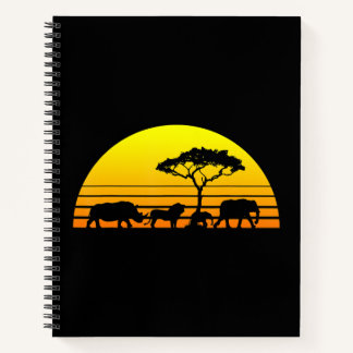 Afrika Elephant Lion Rhino Kenia Namibia Tansania Notizbuch