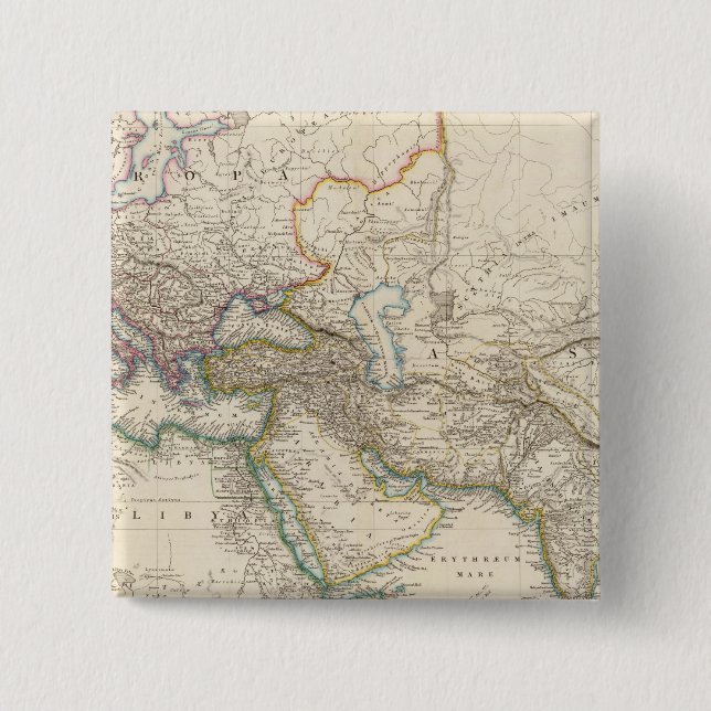 Afrika, Europa und Western Asien-Atlas-Karte Button (Vorderseite)