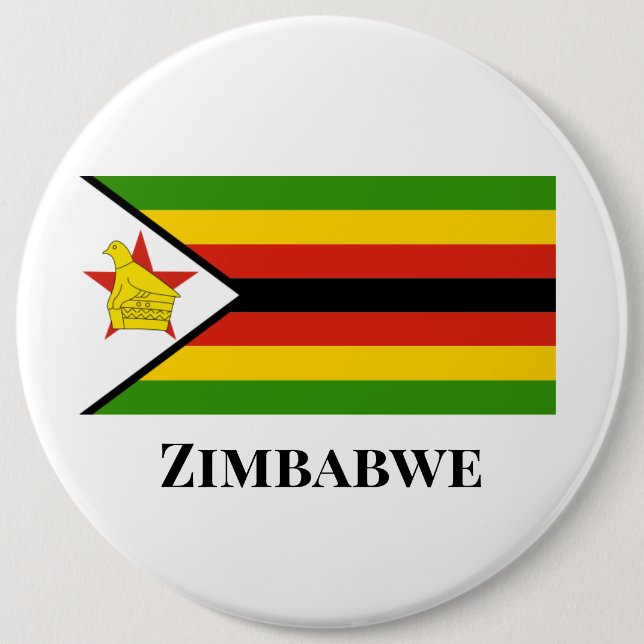 AFRIKA: FLAG VON SIMBABWE BUTTON (Vorderseite)