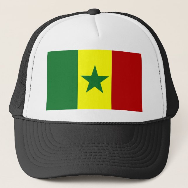 Afrika: Flagge der Republik Senegal Truckerkappe (Vorderseite)