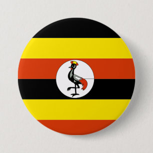 Afrika: Flagge Ugandas Button