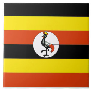 Afrika: Flagge Ugandas Fliese
