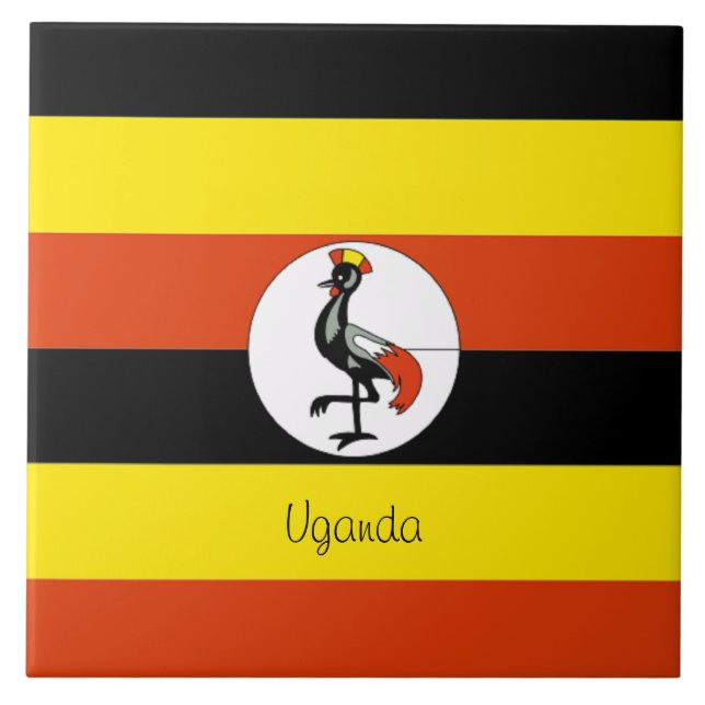 Afrika: Flagge Ugandas Fliese (Vorderseite)