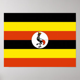 Afrika: Flagge Ugandas, Poster