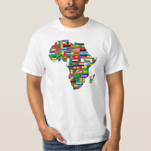 Afrika-Flaggenkontinent-Konturnentwurf T-Shirt