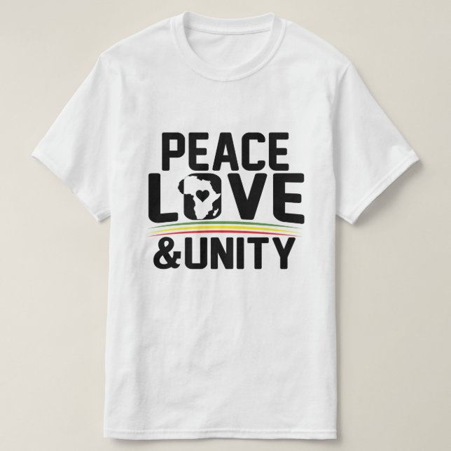 AFRIKA - FRIEDEN, LIEBE UND EINHEIT T-Shirt (Design vorne)