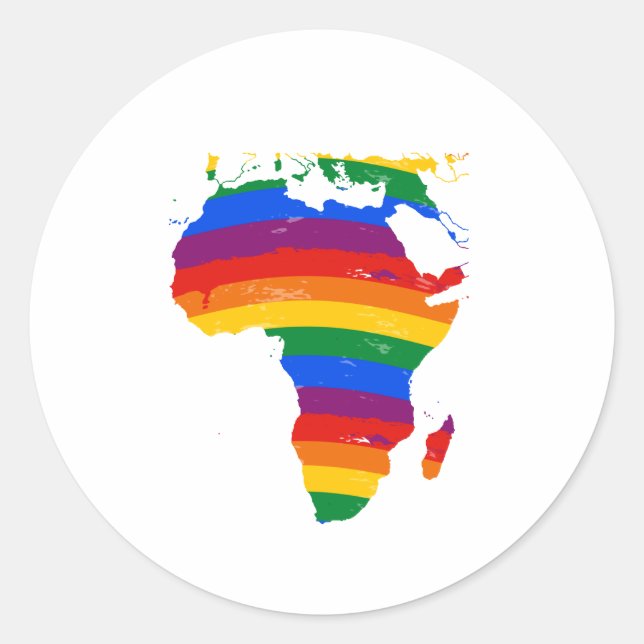 AFRIKA-GAY PRIDE RUNDER AUFKLEBER (Vorderseite)