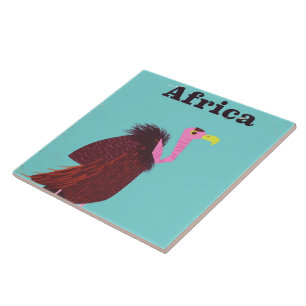 Afrika-Geier Vintage-Reiseplakat Fliese