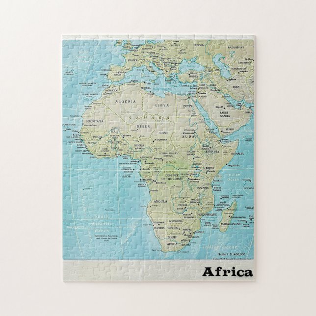 Afrika-Geografie-Karte: Ein Puzzle (Vertikal)