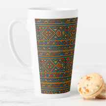 Afrika geometrische Ndebele große Latte-Tasse