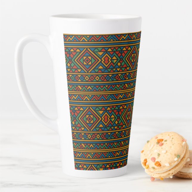 Afrika geometrische Ndebele große Latte-Tasse Milchtasse (Beispiel)