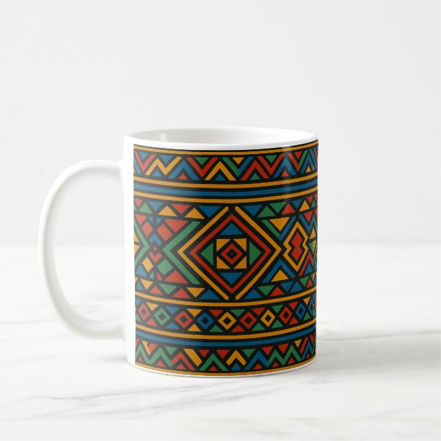 Afrika geometrischer Ndebele-Becher Kaffeetasse (Links)