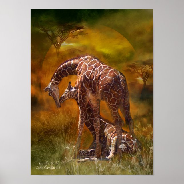 Afrika - Giraffe World Art Poster/Print Poster (Vorne)