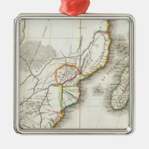 Afrika gravierte Karte Silbernes Ornament