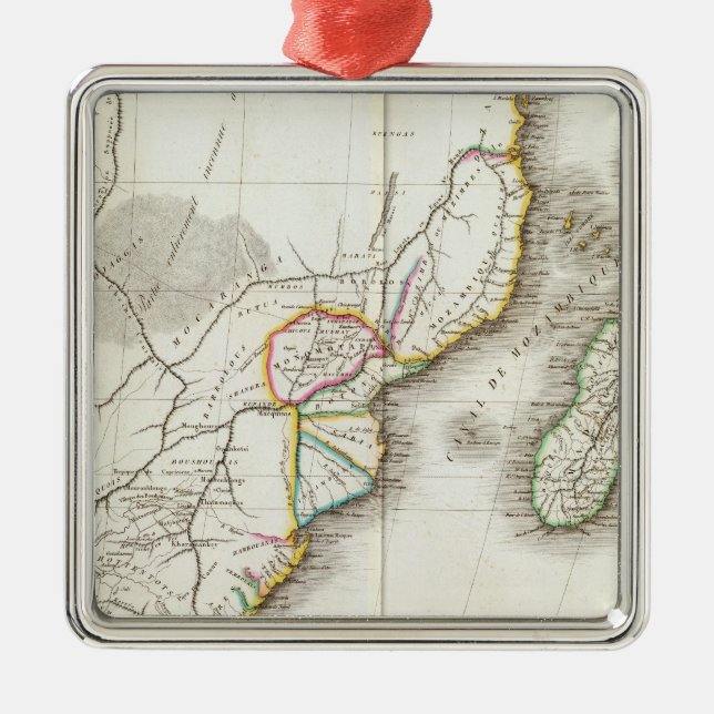 Afrika gravierte Karte Silbernes Ornament (Vorne)