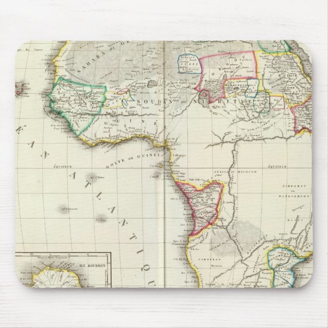 Afrika Gravitation Karte mit 2 Inset-Karten Mousepad (Vorne)