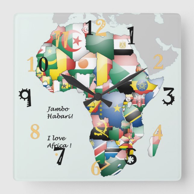Afrika Hakuna Matata I Liebe Afrika  Quadratische Wanduhr (Vorderseite)