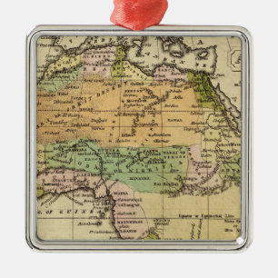 Afrika-Handfarbiger Atlas-Karte Silbernes Ornament