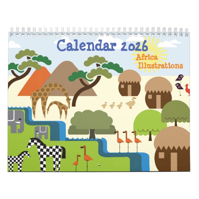 Afrika-Illustrationen-Kalender Kalender (Titelbild)
