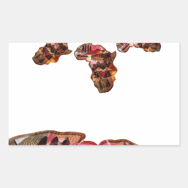 Afrika in Bewegung: Kaleidoskop-Design Rechteckiger Aufkleber (Vorderseite)