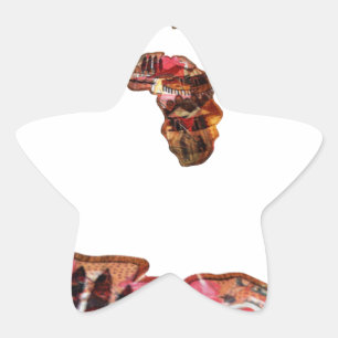 Afrika in Bewegung: Kaleidoskop-Design Stern-Aufkleber