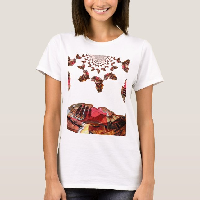 Afrika in Bewegung: Kaleidoskop-Design T-Shirt (Vorderseite)