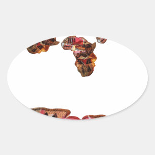 Afrika in Bewegung: Kaleidoskop-Kartendesign Ovaler Aufkleber