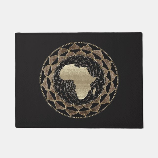 Afrika in einem Gold- und Bronzemotiv Fußmatte (Vorderseite)