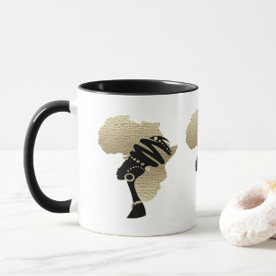 Afrika in Gold Tasse